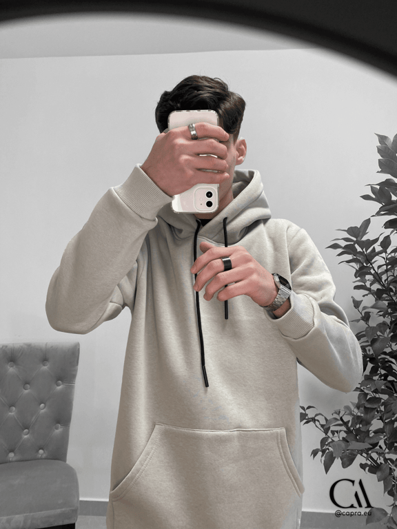 Old School Basic Oversize Grey Hoodie