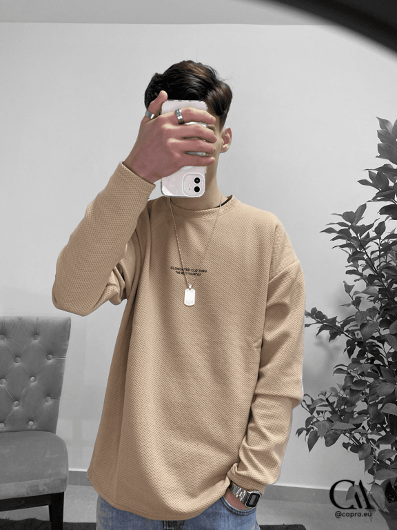 Men's Cream Relaxed Fit Sweatshirt