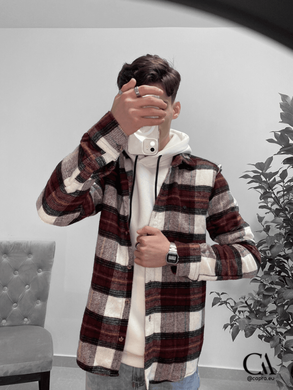 Men's Long Sleeve Shirt - Red Stripes